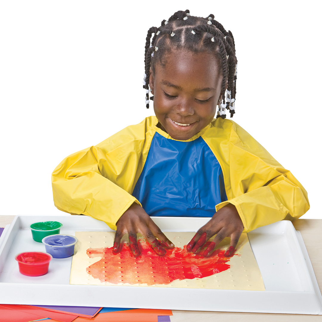 Girl using Roylco's Sensory Paper, Sensory Paper for Art Classrooms, Art Supplies for Toddlers