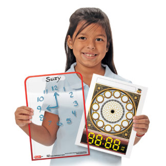 Photo of girl holding a Wipe Clean Worksheet Cover