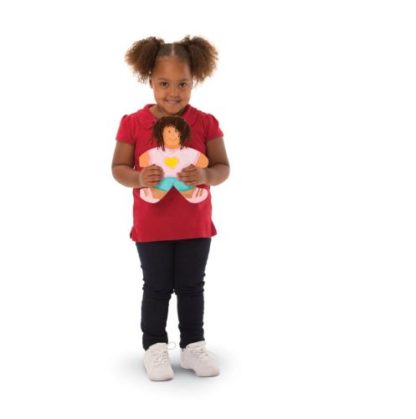 Image of girl holding closed R49143 All About Me Book