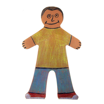 Artwork image of crayon boy made from Paper Dolls