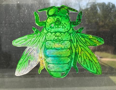 Roylco Window Cling Green Cut Out Bug