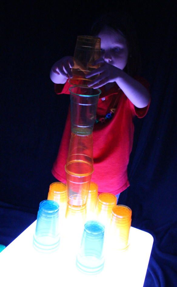 stacking color cups light cube