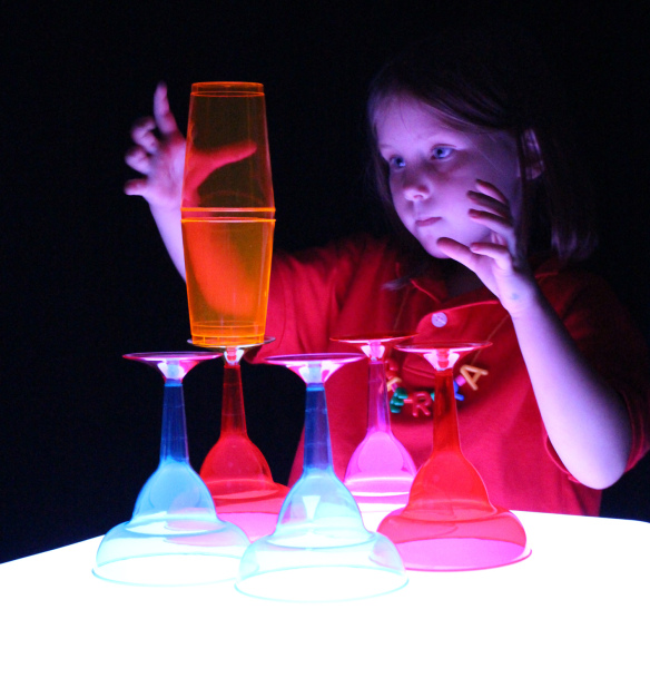 stacking color cups light cube