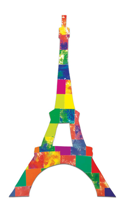 Pointillism Pieces Eiffel Tower Artwork