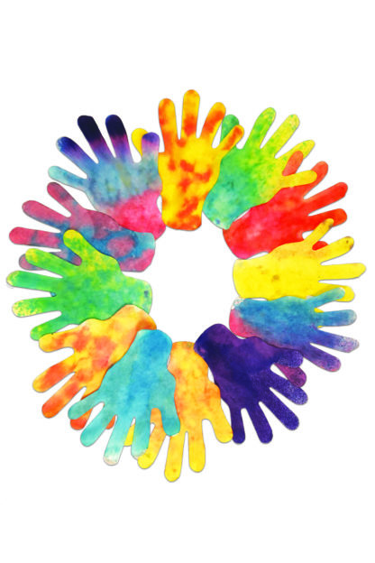 Color Diffusing Paper Hand - Craft Wreath