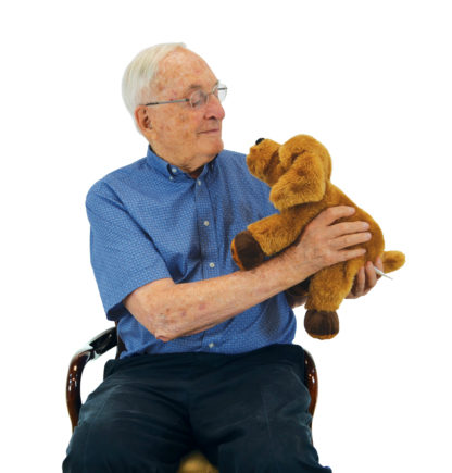 Theo the Therapy Dog with male senior