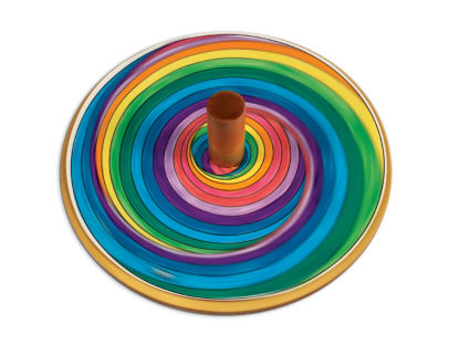Image Centrifugal Wood Spinner Optical Illusion Art Spiral Motion
