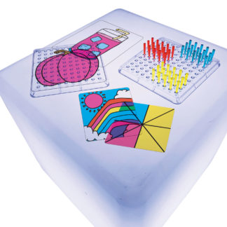 Color Beams Peg Board Kit Boards on Light Cube Image
