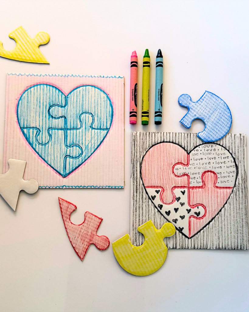 Roylco Love you to pieces heart puzzles, mother's day craft, valentines day craft, kid's craft for mother's day